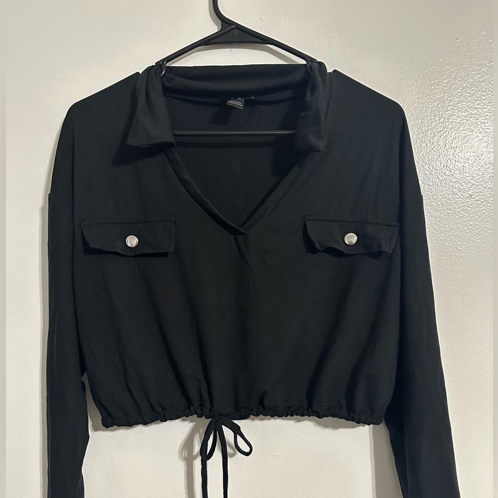 Cropped, Long Sleeve Top